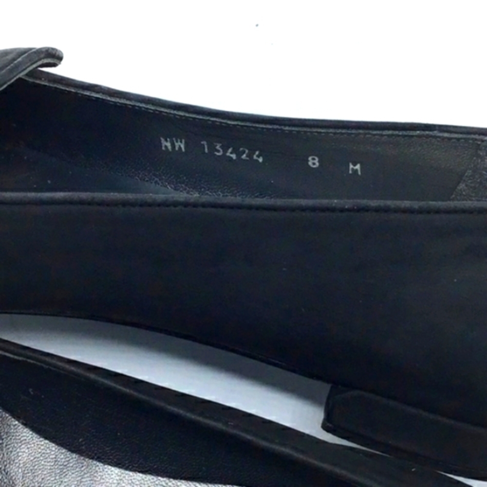 Stuart Weitzman Black Silver Lingo Studs Nubuck Loafer Size 8 - Picture 11 of 11